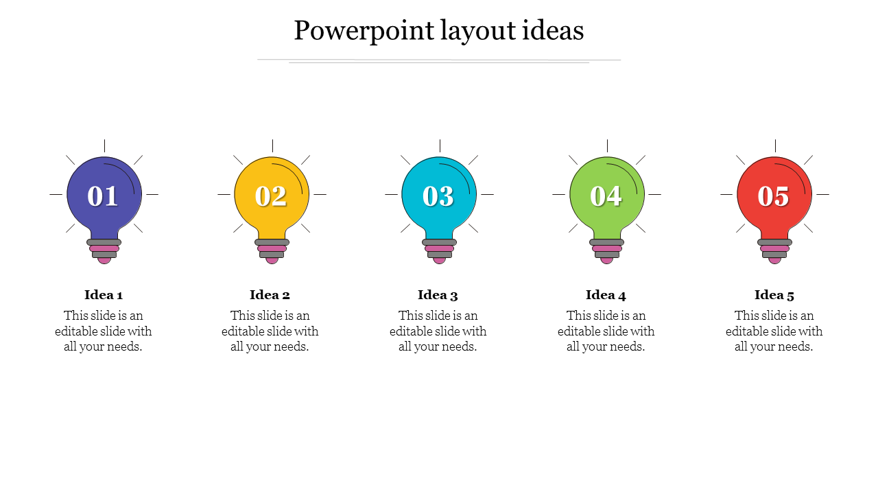 Creative PowerPoint Layout Ideas Template-Bulb Model